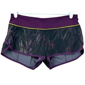 Lululemon Womens Run Speed Short 6 Midnight Iris Plum Abstract Casual Activewear